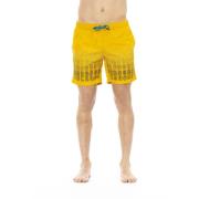 Bikkembergs Gradient Print Beach Shorts Yellow, Herr