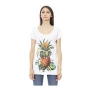 Just Cavalli Strandkläder T-shirt med frampress White, Dam