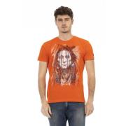 Trussardi Casual T-shirt med rund hals Orange, Herr