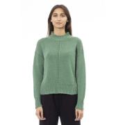 Alpha Studio Pullover med sidslitsar Green, Dam