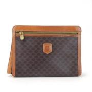 Celine Vintage Pre-owned Canvas handvskor Brown, Dam