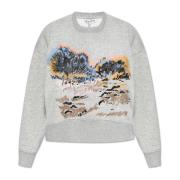 Munthe Sweatshirt med broderat mönster Gray, Dam