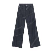 Emporio Armani Svarta Denim Jeans med Blekt Effekt Black, Dam