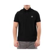 Stone Island Svart kortärmad polotröja Black, Herr