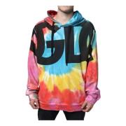 Dolce & Gabbana Tie Dye Huva i Bomull med Logotyp Multicolor, Herr