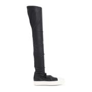 Rick Owens Svarta Läder Ankelboots Black, Dam