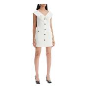 Alessandra Rich Elegant Mini Klänning med Maxi Krage White, Dam