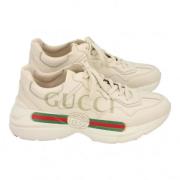 Gucci Vintage Pre-owned Laeder sneakers Beige, Dam