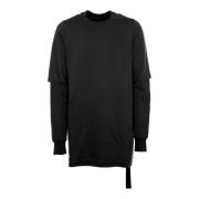 Rick Owens Oversized Sweatshirt med fastsydd T-shirt Black, Herr