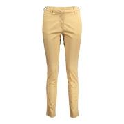 Gant Beige Dambyxor, Slim Ben, Logo Beige, Dam