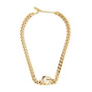 Givenchy Guld G Kedja Logo Halsband Yellow, Dam