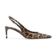 Dolce & Gabbana Leopard Print Slingback Pumps Brown, Dam