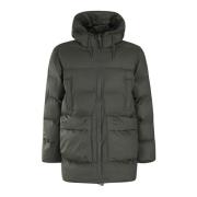 Rains Alta Puffer Cargo Jacket Green, Herr