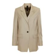 Drykorn Blank Blazer med Bruten Revers Beige, Herr