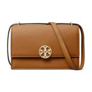 Tory Burch Brun Läder Axelväska Hammare Textur Brown, Dam