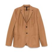 Harris Wharf London Brun Ullknappjacka Beige, Herr