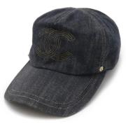 Chanel Vintage Pre-owned Denim hattar-och-kepsar Blue, Dam