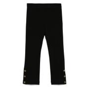 Twinset Slim byxor med ovala knappar Black, Dam