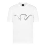 Emporio Armani Vit T-shirt med örnlogo White, Herr