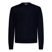 Herno Marinblå Ull Sweatshirt Blue, Herr