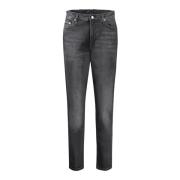 Calvin Klein Svarta Mom Jeans med Logodetalj Black, Dam