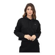 Lacoste Svart Huvtröja Tröja Sportig Stil Black, Dam