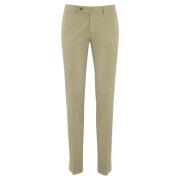 PT Torino Beige Bomull Twill Byxor Slim Fit Beige, Herr