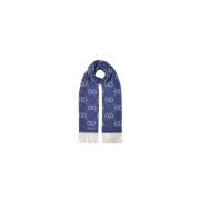 Liu Jo Monogram Jacquard Halsduk Blue, Dam