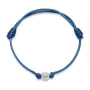 Nialaya Navy Blue String Bracelet with Silver Blue, Herr