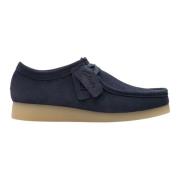 Clarks Ink Suede Wallabee Sko Blue, Herr