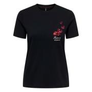 Only Kyssar Kärlek T-shirt Black, Dam