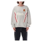 Rhude Lightning Crewneck Stickat Heather Grey Gray, Herr