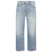 Re/Done Casual Crop Jeans Blue, Dam