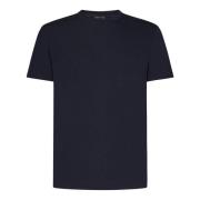 Tom Ford Blå Crew-Neck T-shirt i Lyocell Blue, Herr