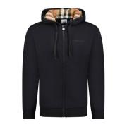 Burberry Logo Dragkedja Hoodie Black, Herr