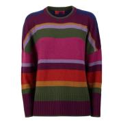 Gallo Lila crew-neck för kvinnor med flerfärgade ränder Multicolor, Da...