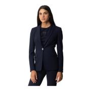 Pinko Elegant Viskosblandningsjacka Blue, Dam