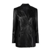 Proenza Schouler Svart läder casual blazer Black, Dam