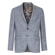 Etro Blå Houndstooth Casual Blazer Blue, Herr