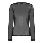 Bruuns Bazaar Elegant Svart Mesh-Blus Black, Dam