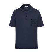 Salvatore Ferragamo Polo med logotyp Blue, Herr