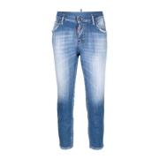 Dsquared2 Lågt skurna Cropped Jeans Blue, Dam