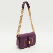 Tom Ford Pre-owned Pre-owned Laeder axelremsvskor Purple, Dam