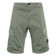 C.p. Company Gröna Cargo Shorts i Stretch Sateen Green, Herr