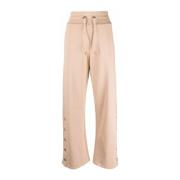 Balmain Beige Bomull Knappsidade Sweatpants Beige, Dam