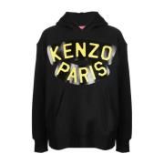 Kenzo Svart djurtryck huvtröja Black, Herr