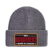 Dsquared2 Räfflad Ull Oversized Beanie Mössa Gray, Herr