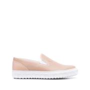 Casadei Beige Läder Slip-On Sneakers Beige, Dam