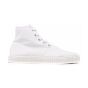 Maison Margiela Vita Eleganta Stängda Platta Sneakers White, Dam