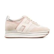 Hogan Platform Sneakers i Grå Polyester Läder Gray, Dam